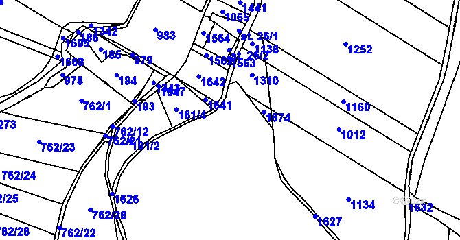 Parcela st. 156 v KÚ Dub u Ratibořských Hor, Katastrální mapa