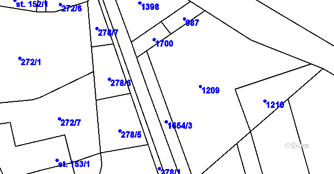 Parcela st. 424/4 v KÚ Dub u Ratibořských Hor, Katastrální mapa