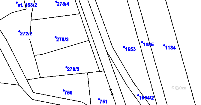 Parcela st. 424/8 v KÚ Dub u Ratibořských Hor, Katastrální mapa