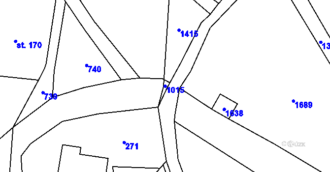 Parcela st. 1015 v KÚ Dub u Ratibořských Hor, Katastrální mapa