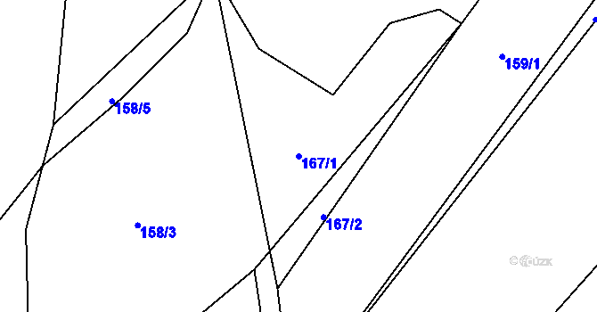 Parcela st. 167/1 v KÚ Dub u Nového Jičína, Katastrální mapa