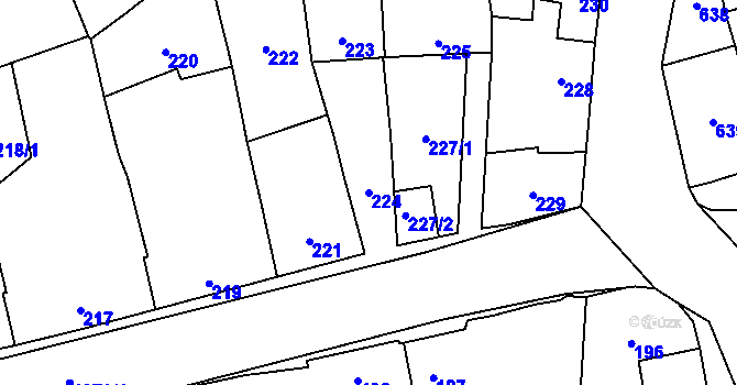 Parcela st. 224 v KÚ Dub nad Moravou, Katastrální mapa