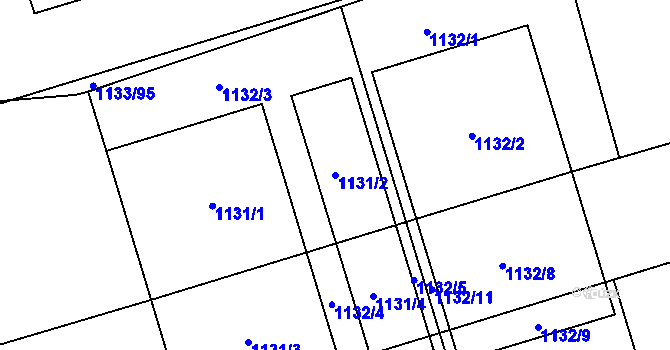 Parcela st. 1131/2 v KÚ Dub nad Moravou, Katastrální mapa
