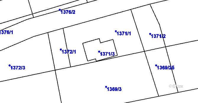 Parcela st. 1371/3 v KÚ Dub nad Moravou, Katastrální mapa
