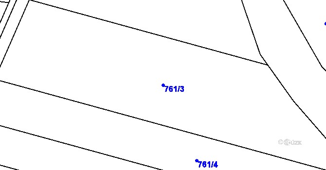 Parcela st. 761/3 v KÚ Dub nad Moravou, Katastrální mapa