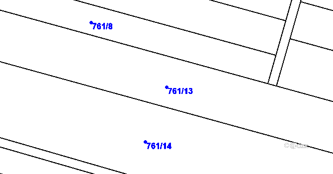 Parcela st. 761/13 v KÚ Dub nad Moravou, Katastrální mapa