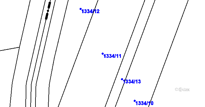 Parcela st. 1334/11 v KÚ Dub nad Moravou, Katastrální mapa