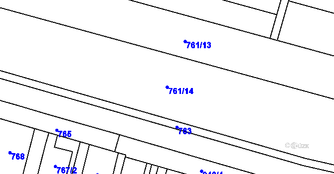 Parcela st. 761/14 v KÚ Dub nad Moravou, Katastrální mapa