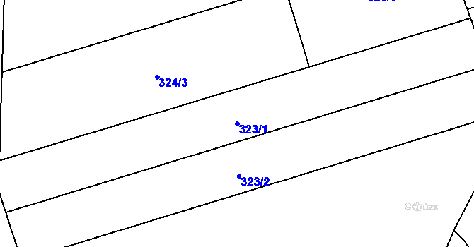 Parcela st. 323/1 v KÚ Dub nad Moravou, Katastrální mapa