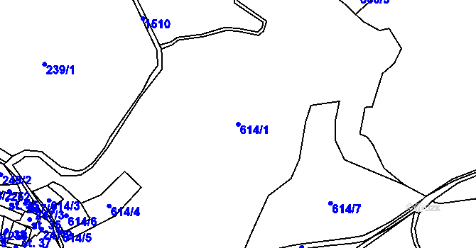 Parcela st. 614/1 v KÚ Dražejov u Dubé, Katastrální mapa