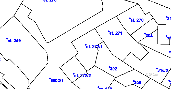 Parcela st. 272/1 v KÚ Dubá, Katastrální mapa