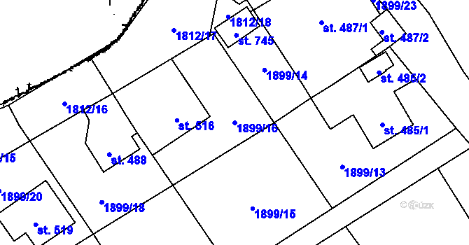 Parcela st. 1899/16 v KÚ Dubá, Katastrální mapa