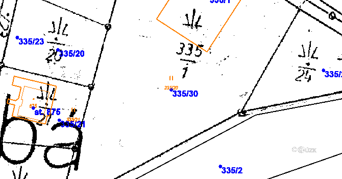 Parcela st. 335/30 v KÚ Dubá, Katastrální mapa