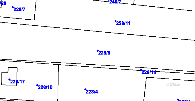 Parcela st. 228/8 v KÚ Dubeč, Katastrální mapa