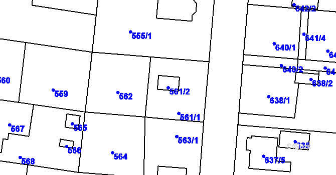 Parcela st. 561/2 v KÚ Dubeč, Katastrální mapa
