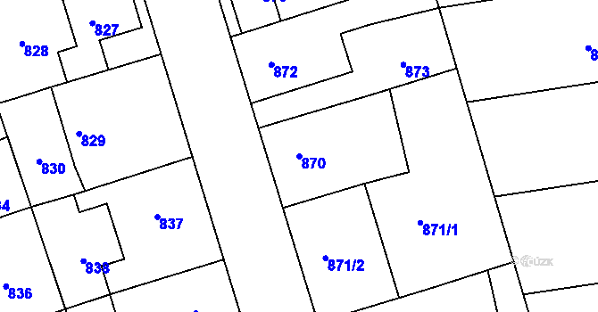 Parcela st. 870 v KÚ Dubeč, Katastrální mapa