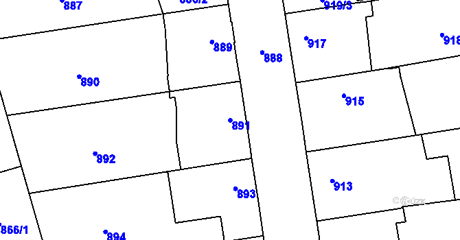 Parcela st. 891 v KÚ Dubeč, Katastrální mapa