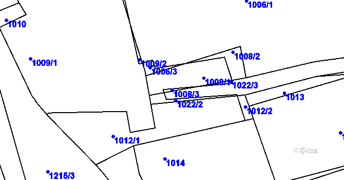 Parcela st. 1008/3 v KÚ Dubeč, Katastrální mapa