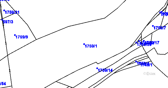 Parcela st. 1759/1 v KÚ Dubeč, Katastrální mapa