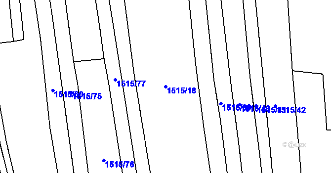 Parcela st. 1515/18 v KÚ Dubeč, Katastrální mapa