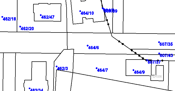 Parcela st. 464/6 v KÚ Dubeč, Katastrální mapa