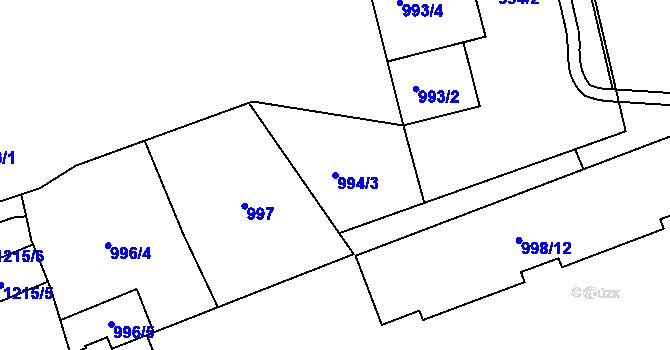 Parcela st. 994/3 v KÚ Dubeč, Katastrální mapa