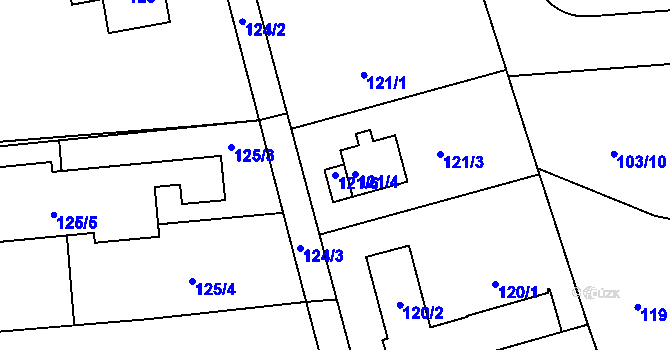 Parcela st. 121/6 v KÚ Dubeč, Katastrální mapa