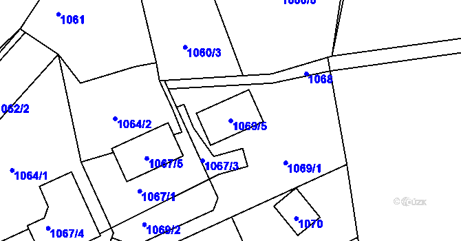 Parcela st. 1069/5 v KÚ Dubeč, Katastrální mapa