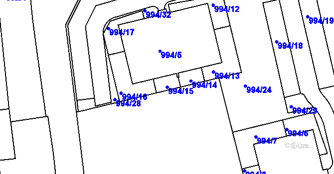 Parcela st. 994/15 v KÚ Dubeč, Katastrální mapa