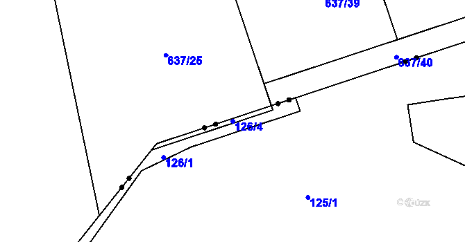 Parcela st. 126/4 v KÚ Dubeč, Katastrální mapa