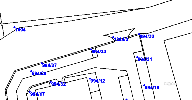 Parcela st. 994/21 v KÚ Dubeč, Katastrální mapa