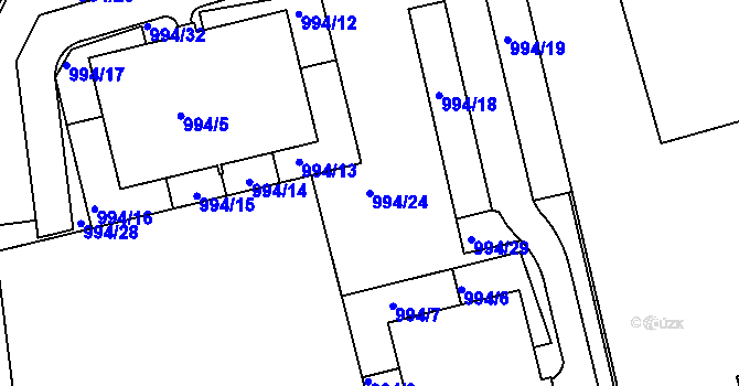 Parcela st. 994/24 v KÚ Dubeč, Katastrální mapa