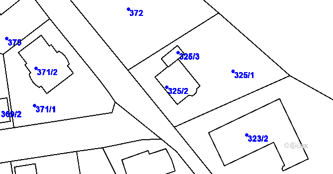 Parcela st. 325/2 v KÚ Dubeč, Katastrální mapa