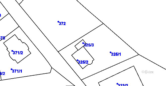 Parcela st. 325/3 v KÚ Dubeč, Katastrální mapa