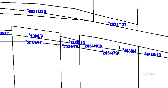 Parcela st. 2031/108 v KÚ Dubeč, Katastrální mapa