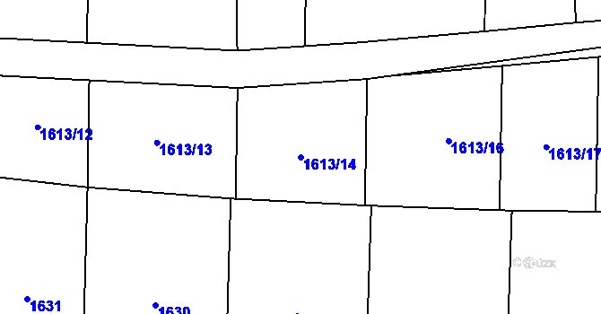 Parcela st. 1613/14 v KÚ Dubeč, Katastrální mapa