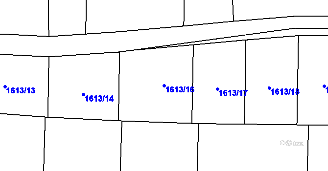 Parcela st. 1613/16 v KÚ Dubeč, Katastrální mapa