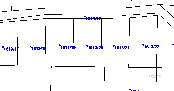 Parcela st. 1613/20 v KÚ Dubeč, Katastrální mapa