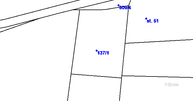 Parcela st. 137/1 v KÚ Dubějovice, Katastrální mapa