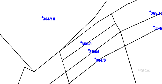 Parcela st. 365/8 v KÚ Dubějovice, Katastrální mapa