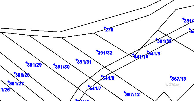 Parcela st. 391/32 v KÚ Dubějovice, Katastrální mapa
