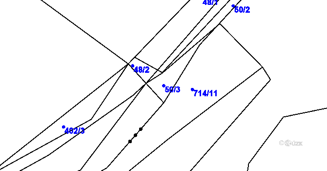 Parcela st. 50/3 v KÚ Bytíz, Katastrální mapa