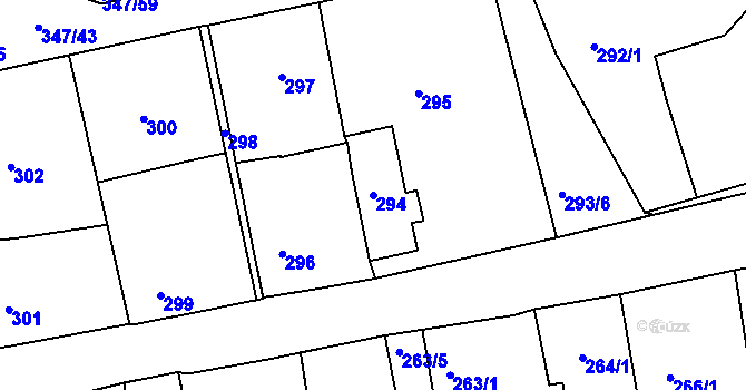 Parcela st. 294 v KÚ Dubenec u Příbramě, Katastrální mapa