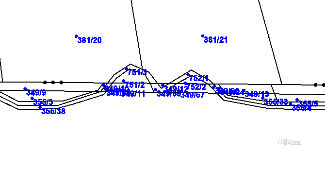 Parcela st. 349/12 v KÚ Dubenec u Příbramě, Katastrální mapa