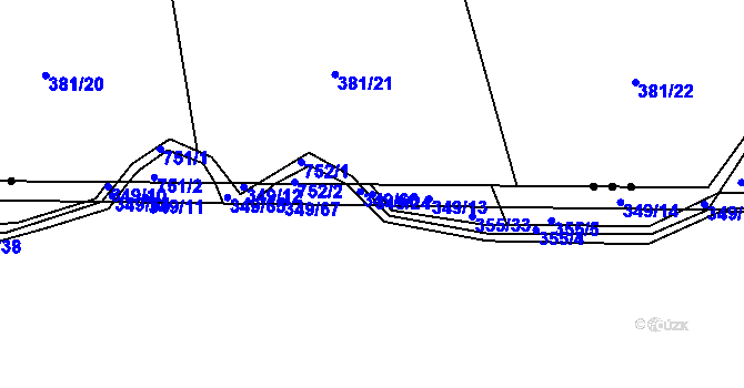 Parcela st. 349/24 v KÚ Dubenec u Příbramě, Katastrální mapa