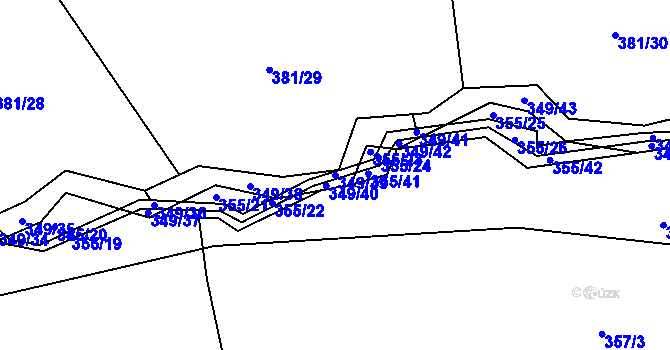 Parcela st. 349/39 v KÚ Dubenec u Příbramě, Katastrální mapa