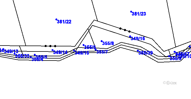 Parcela st. 355/7 v KÚ Dubenec u Příbramě, Katastrální mapa