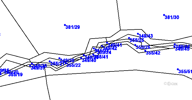 Parcela st. 355/24 v KÚ Dubenec u Příbramě, Katastrální mapa
