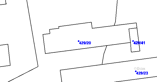 Parcela st. 429/20 v KÚ Dubenec u Příbramě, Katastrální mapa