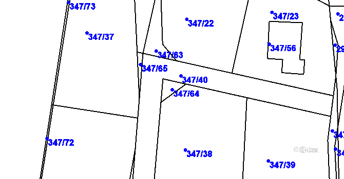 Parcela st. 347/64 v KÚ Dubenec u Příbramě, Katastrální mapa
